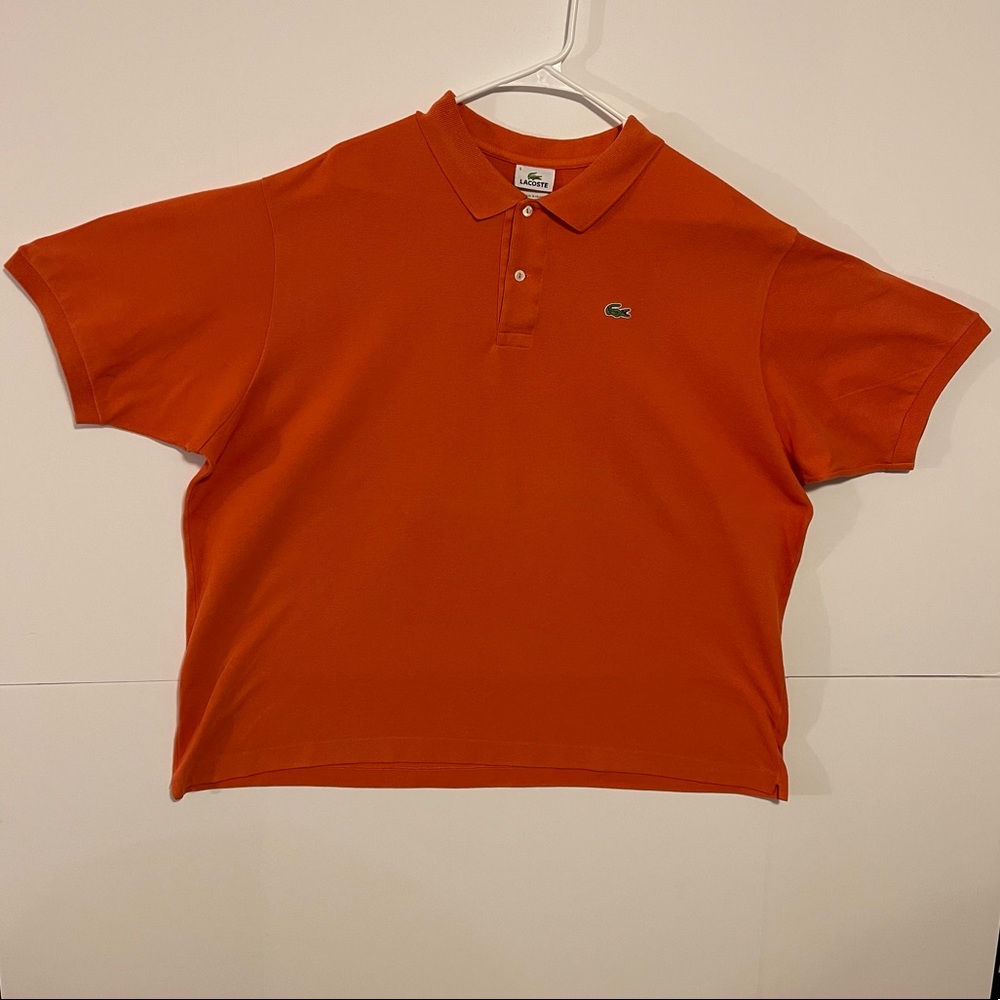 Lacoste🐊 Men’s Orange Polo 🍊👕 Croc logo Classic Fit! SIZE 9 (XXXXL) *FLAW*